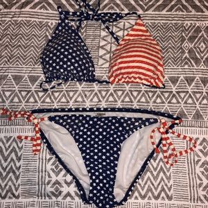 Old Navy American Flag Sequin Bathing Suit RARE